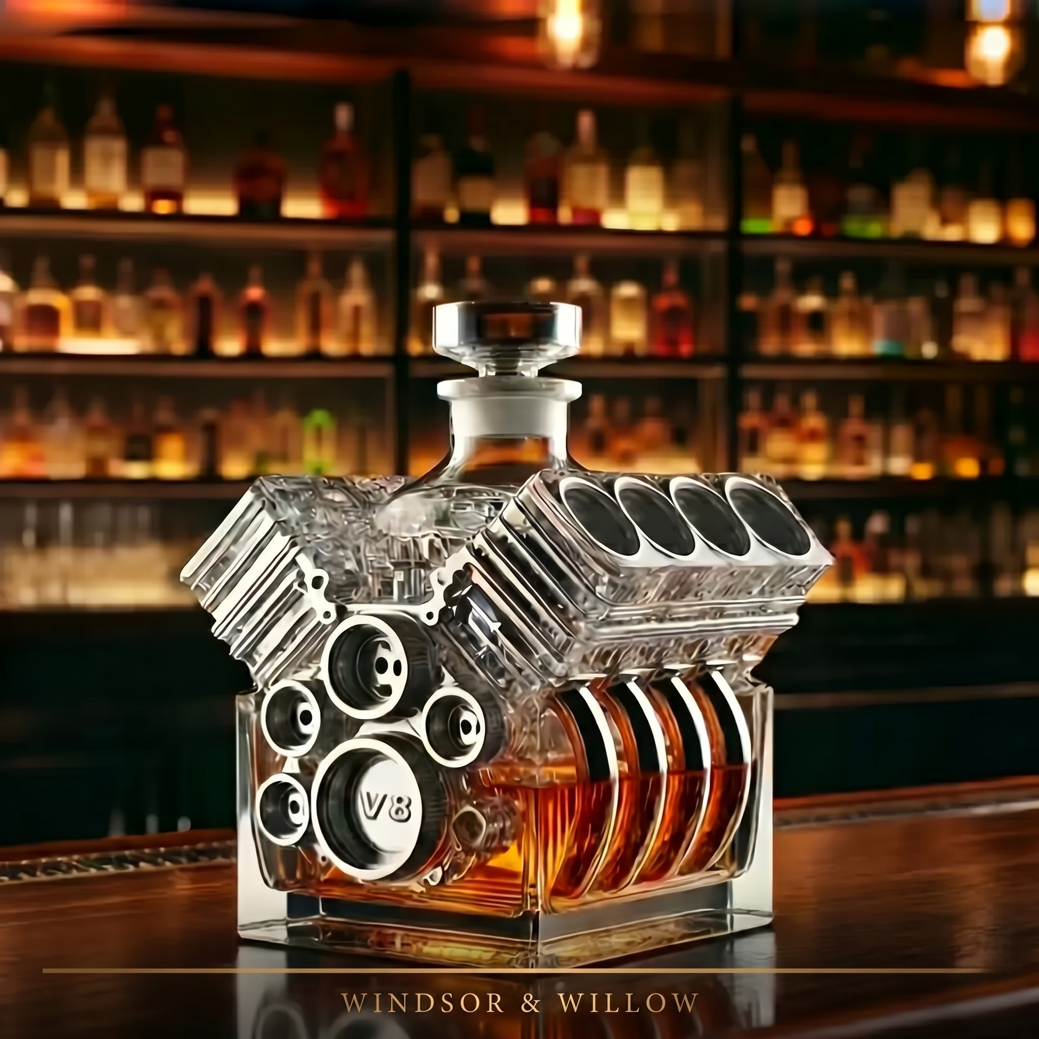 Edición Motor V8 - Licorera de Cristal