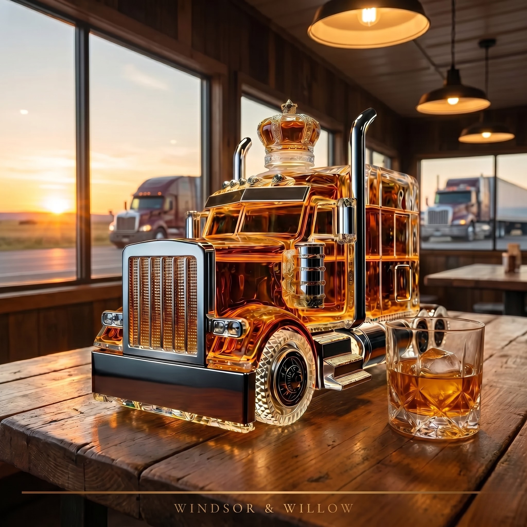 Edición Semi Truck - Licorera de Cristal