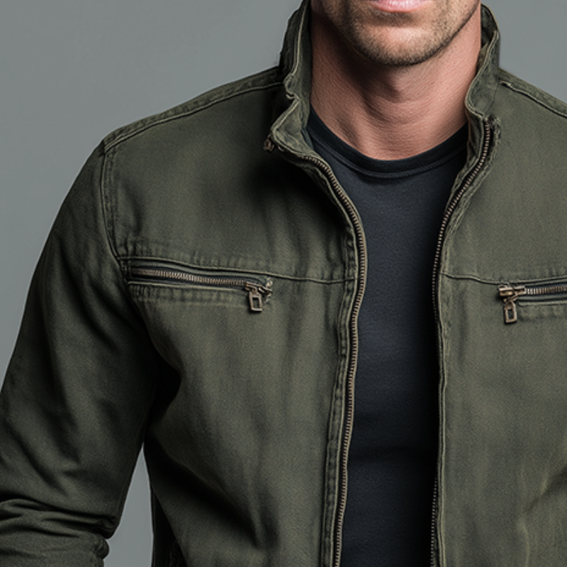 Cazel | Chaqueta de algodón vintage con cierre de cremallera
