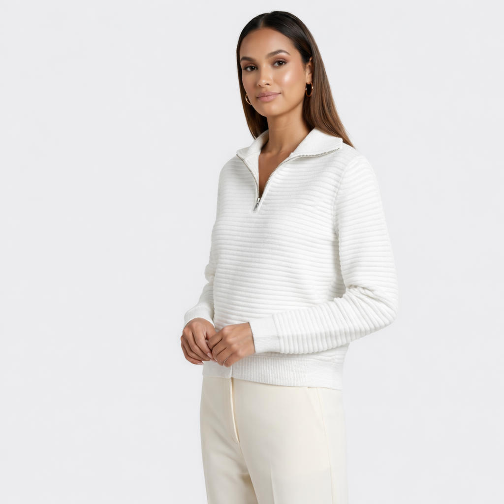 Helene | Sweater Cuello en V con Cierre