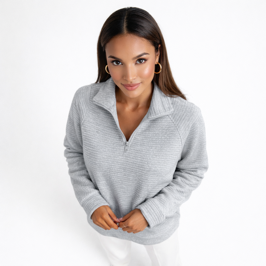 Helene | Sweater Cuello en V con Cierre