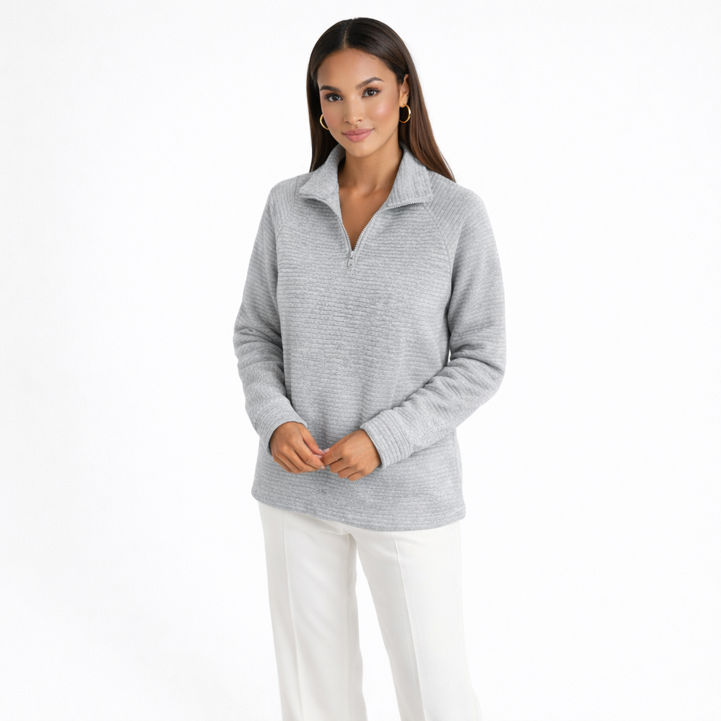 Helene | Sweater Cuello en V con Cierre