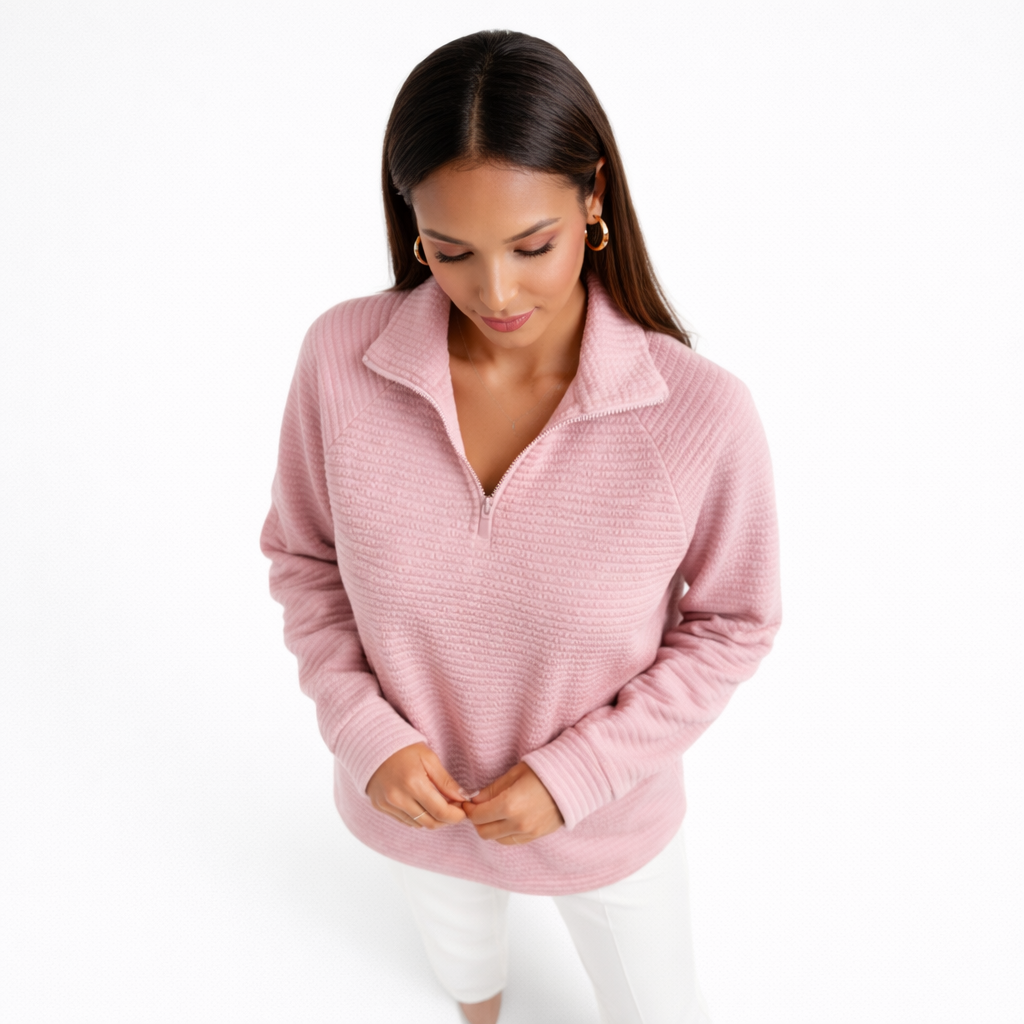 Helene | Sweater Cuello en V con Cierre