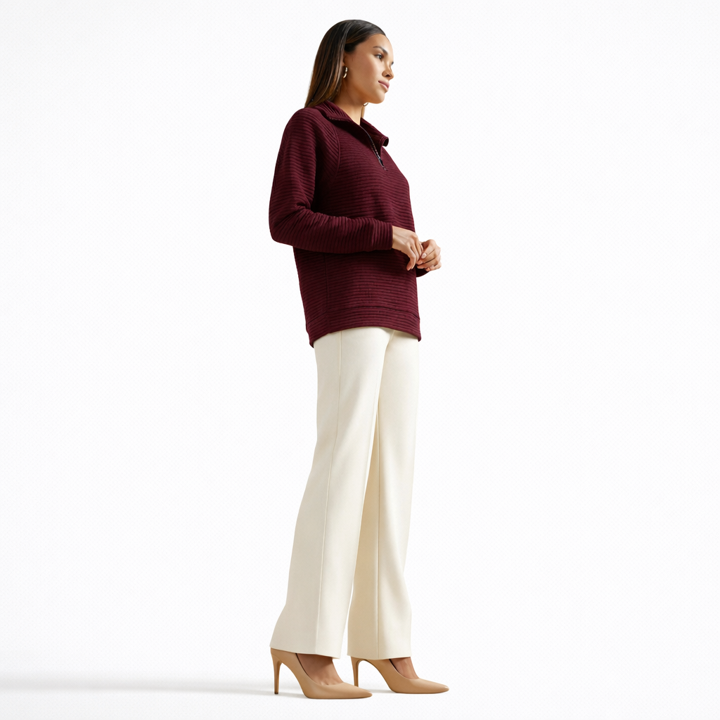 Helene | Sweater Cuello en V con Cierre
