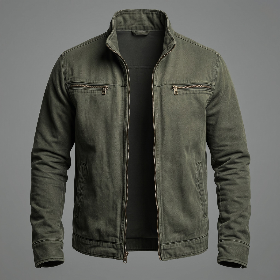 Cazel | Chaqueta de algodón vintage con cierre de cremallera