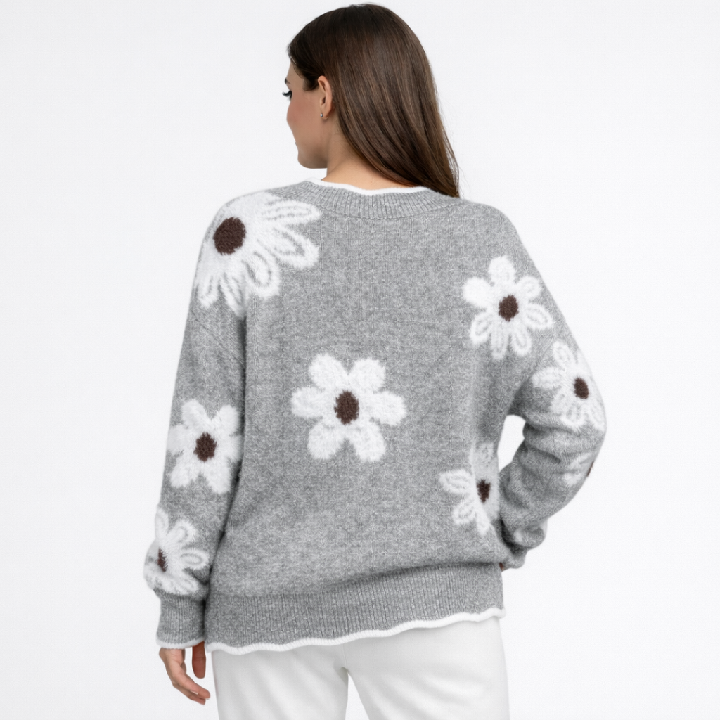 Thea | Sweater Floral Blanco