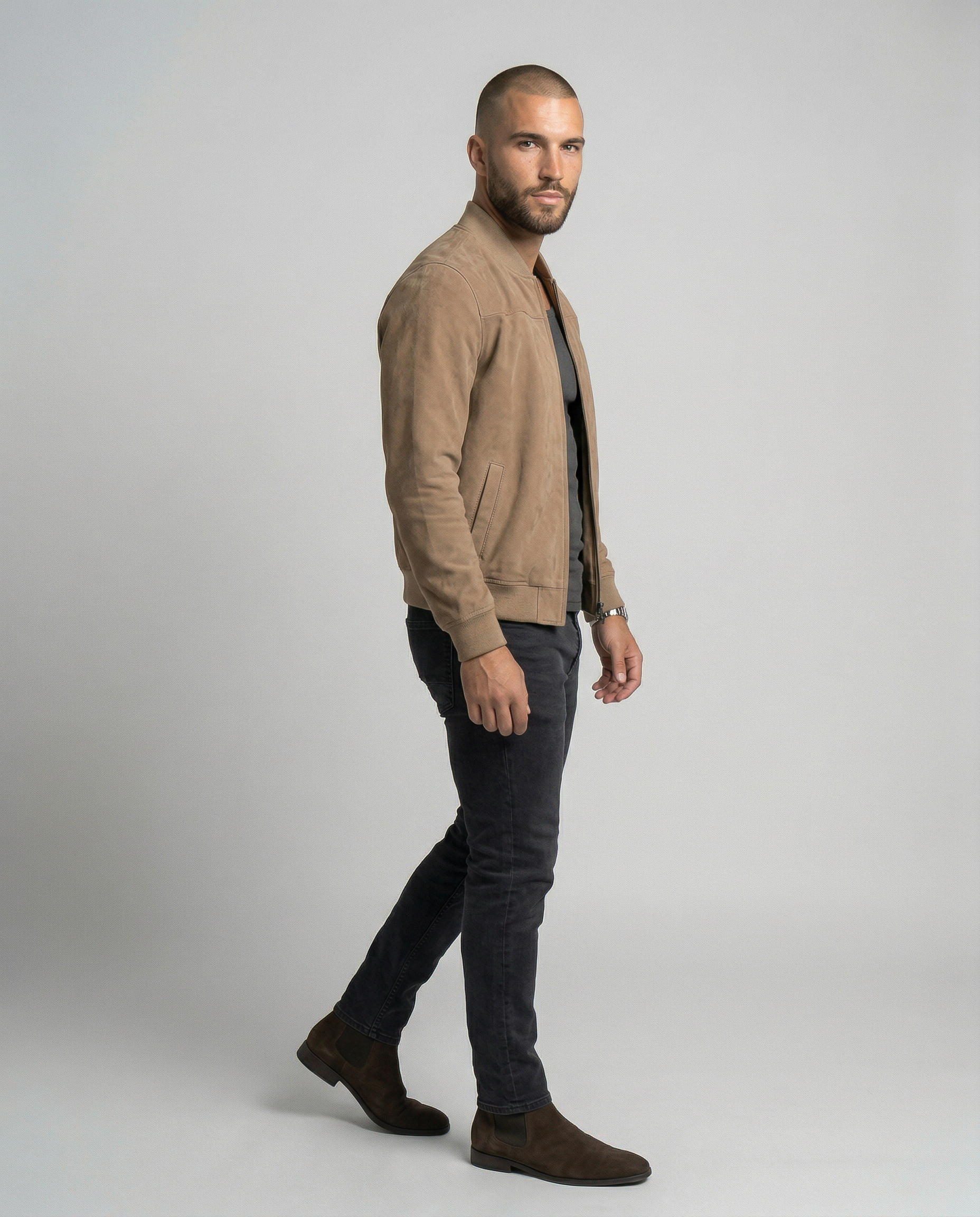 Adrián | Chaqueta Bomber de Terciopelo Premium