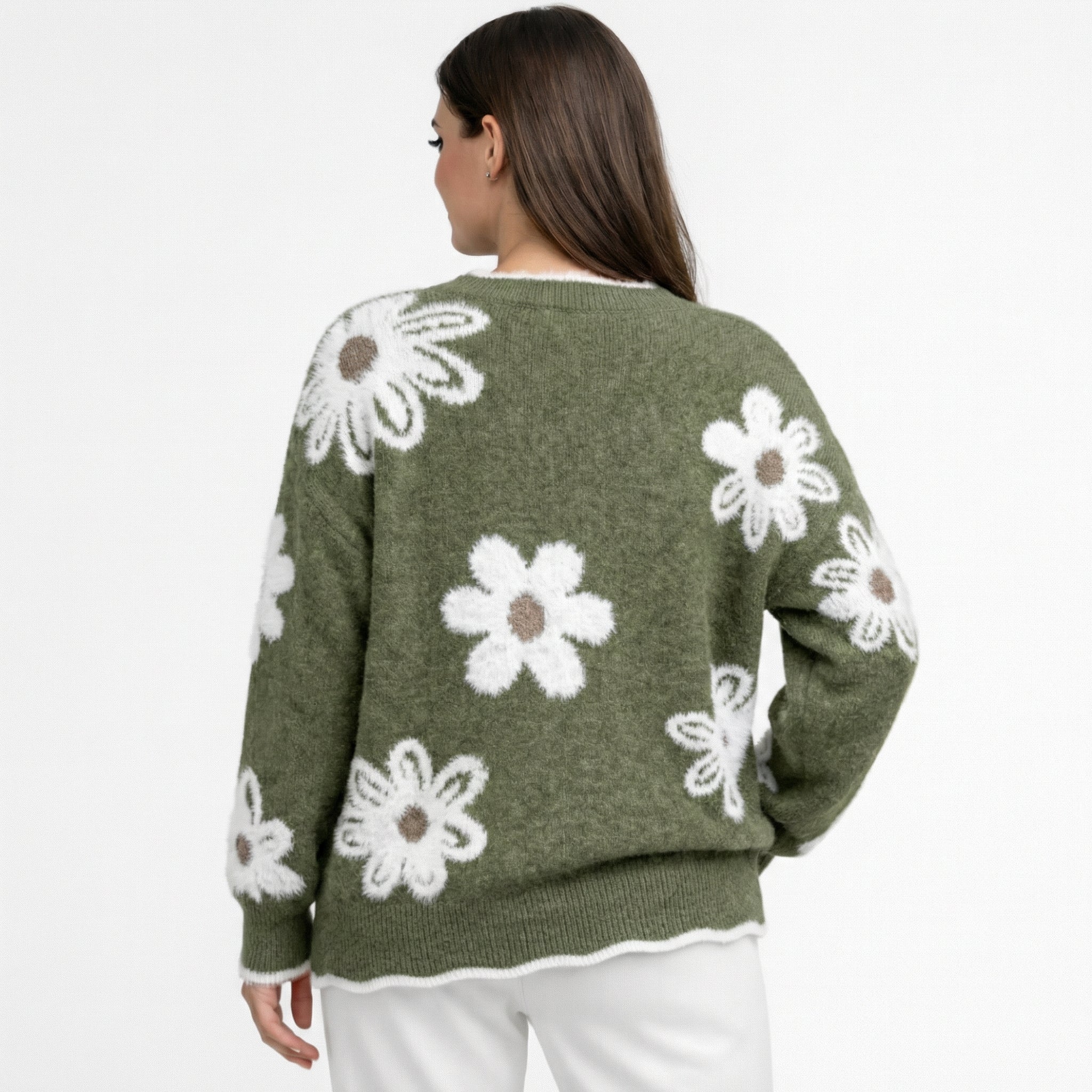 Thea | Sweater Floral Blanco