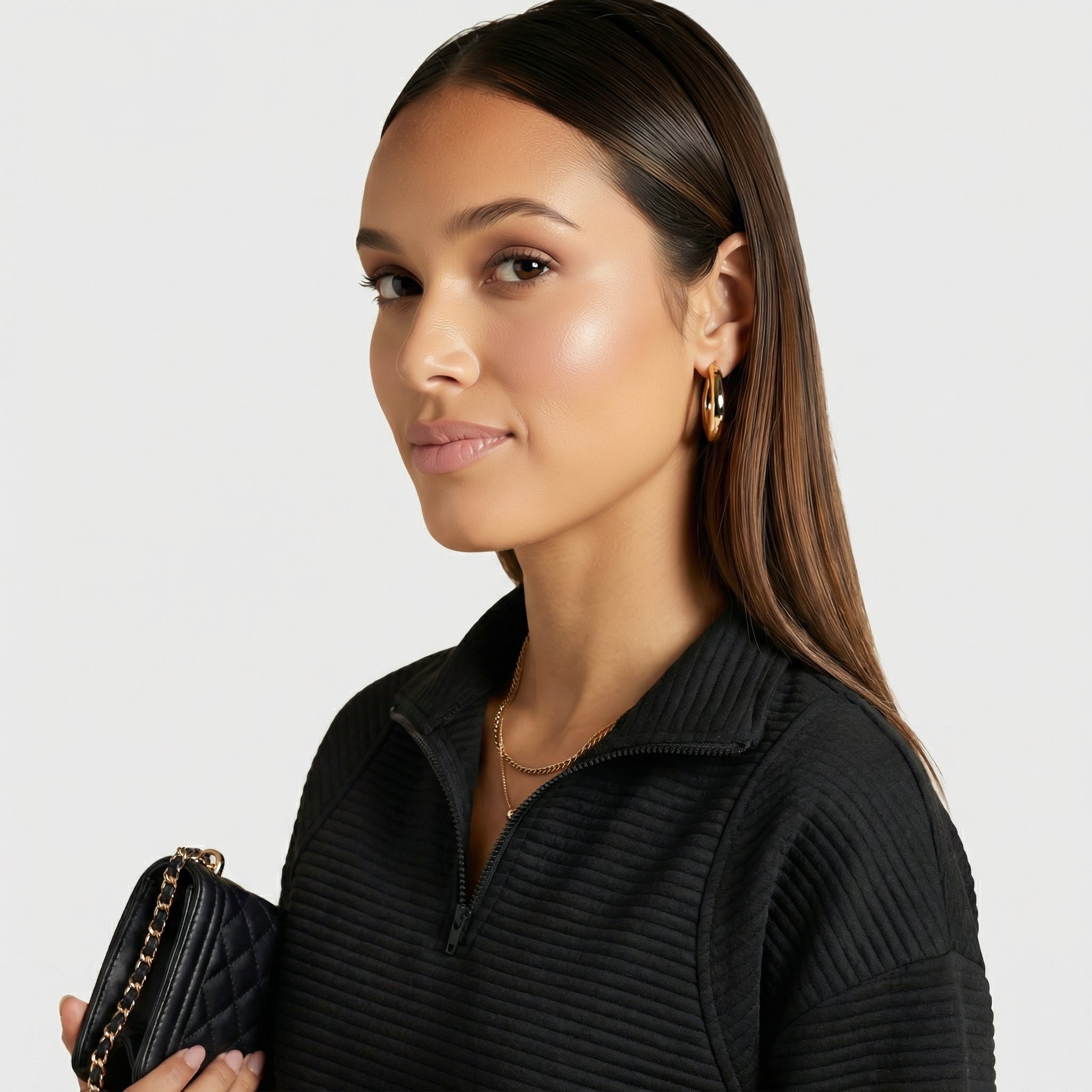 Helene | Sweater Cuello en V con Cierre