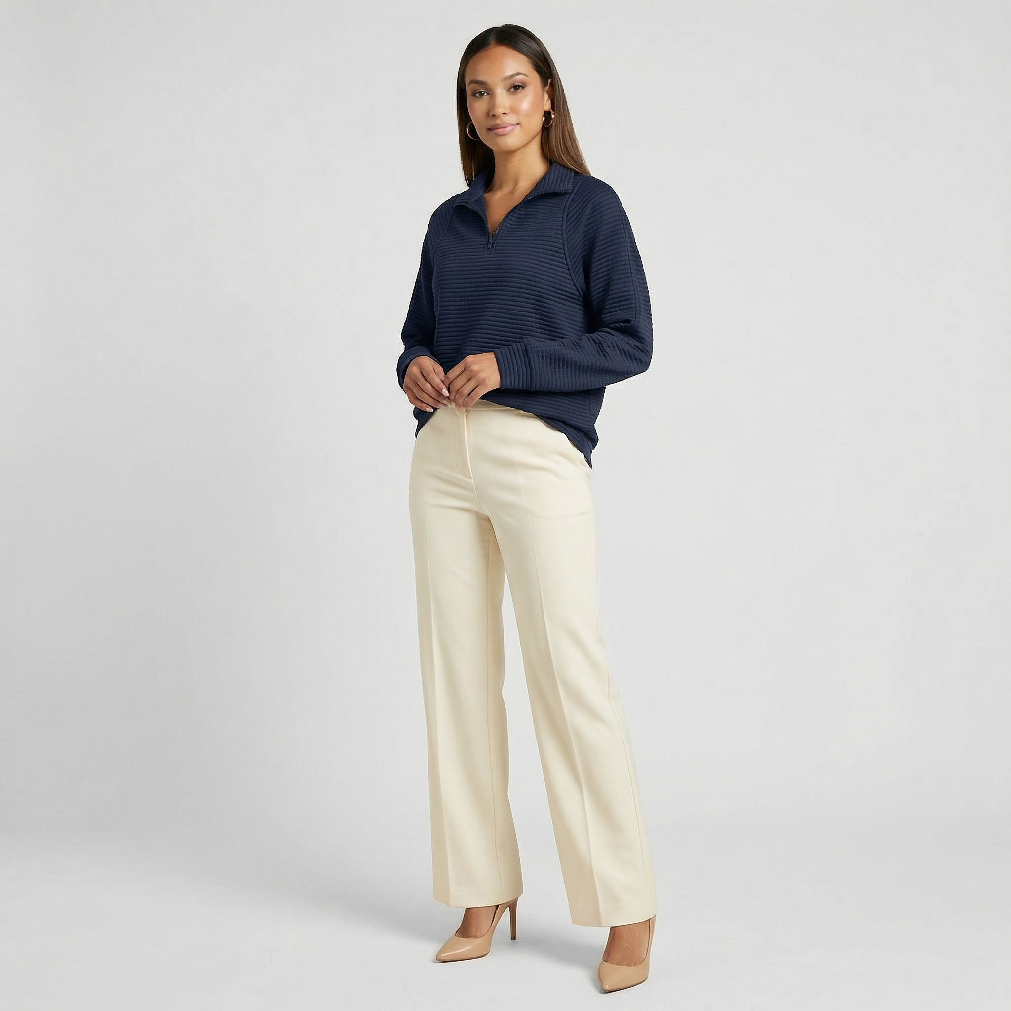 Helene | Sweater Cuello en V con Cierre