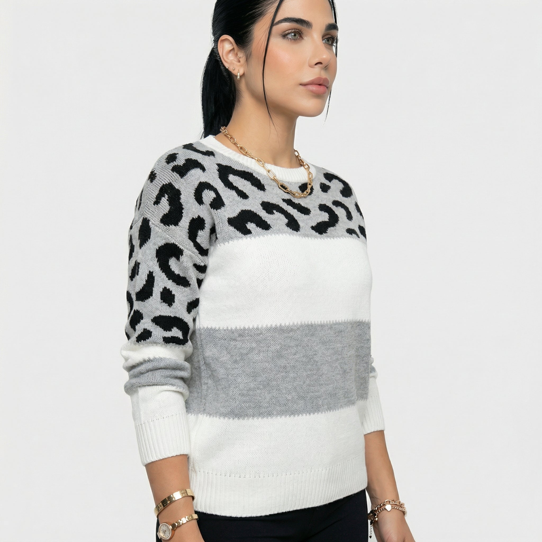 Eva | Sweater Elegante Estampado Leopardo