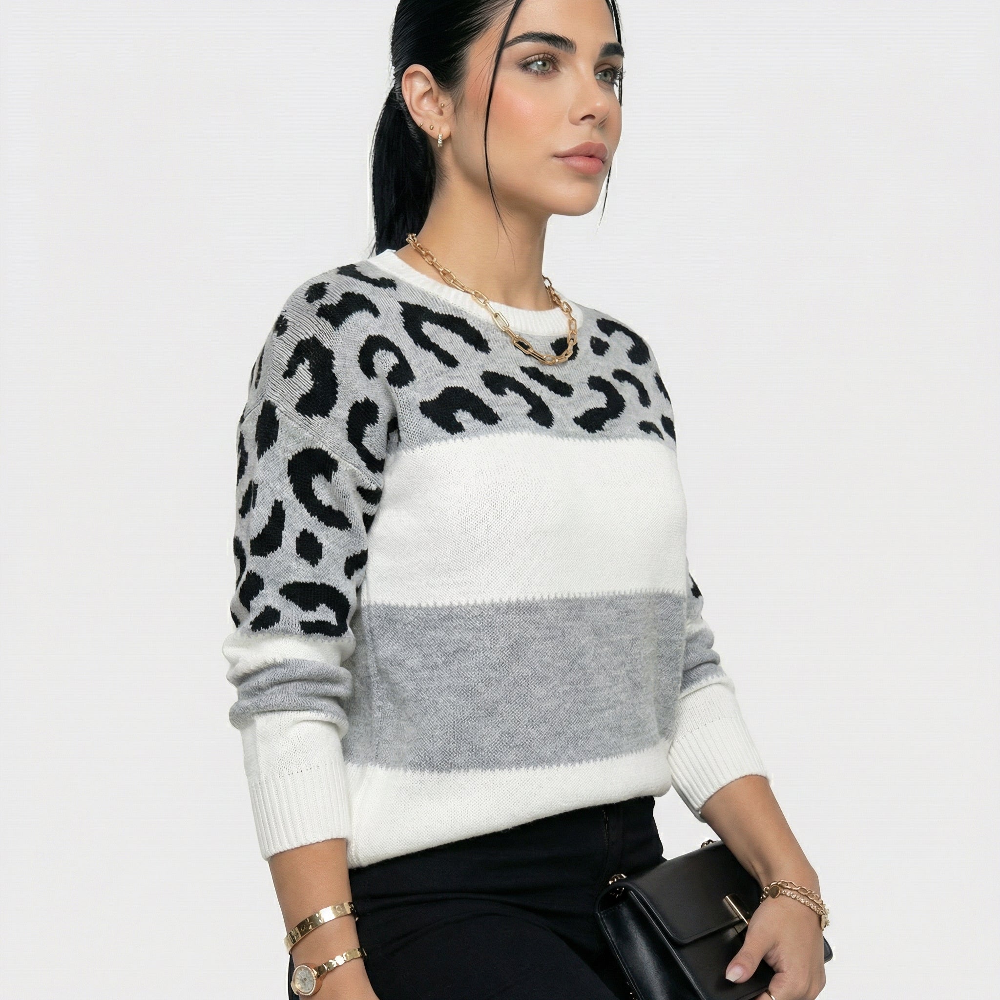 Eva | Sweater Elegante Estampado Leopardo