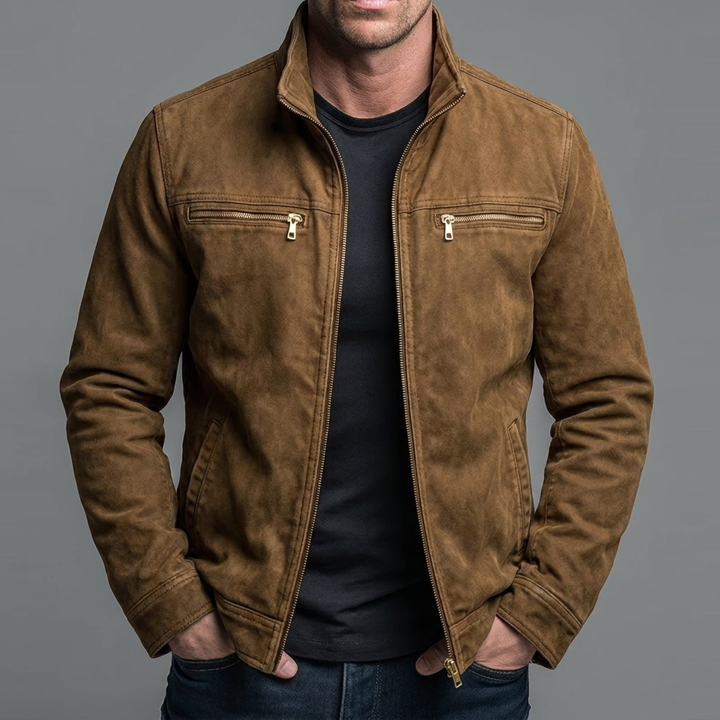 Cazel | Chaqueta de algodón vintage con cierre de cremallera