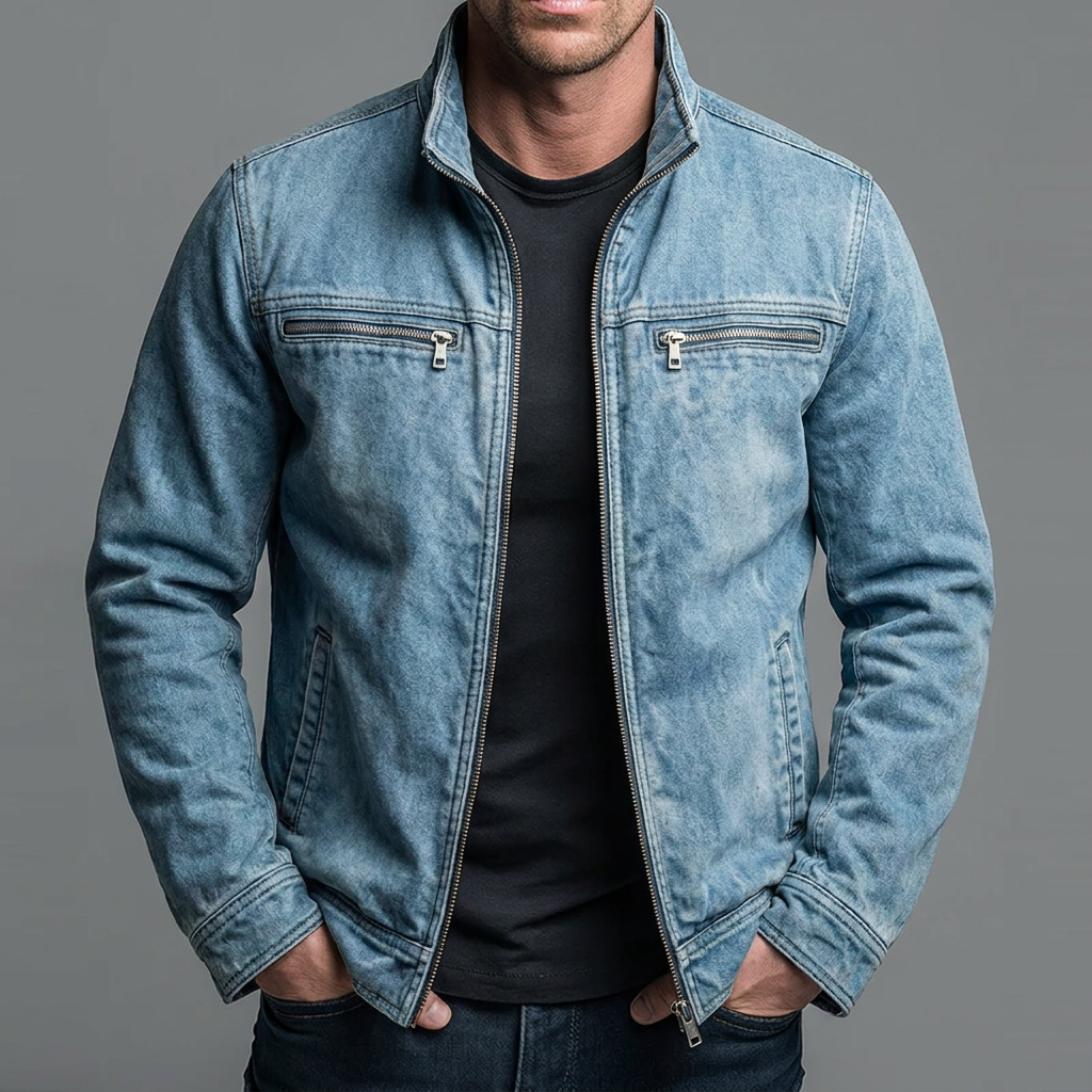 Cazel | Chaqueta de algodón vintage con cierre de cremallera