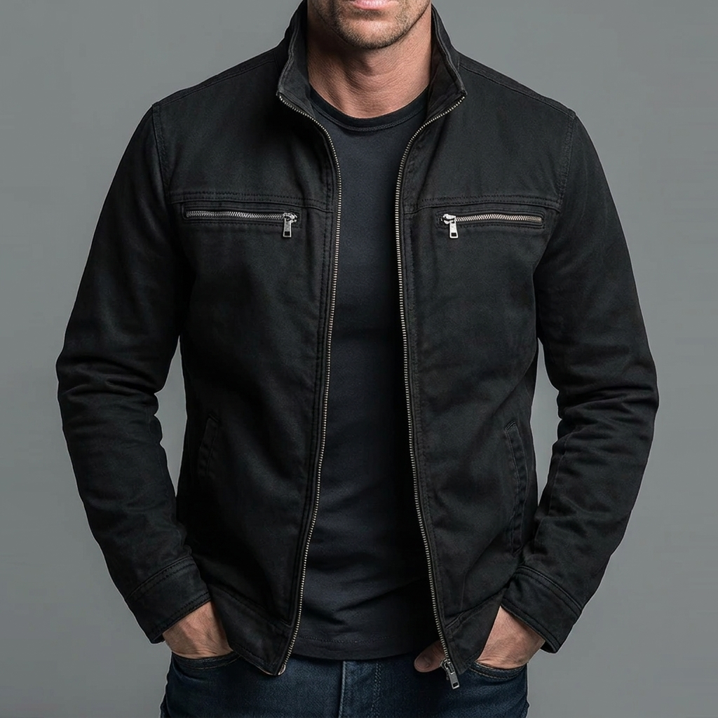 Cazel | Chaqueta de algodón vintage con cierre de cremallera